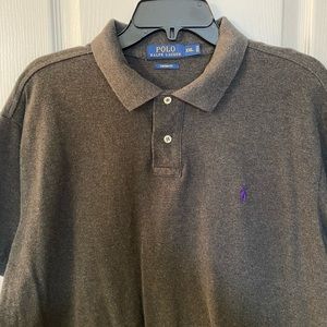 Polo - charcoal gray with purple rider